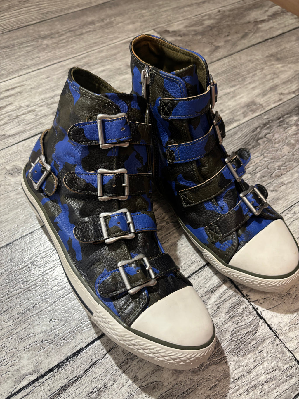 Ash Buckled High Top Sneakers