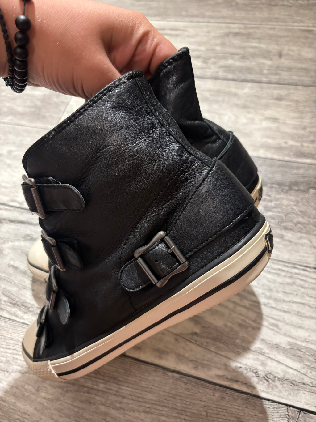 Ash Buckled High Top Sneakers