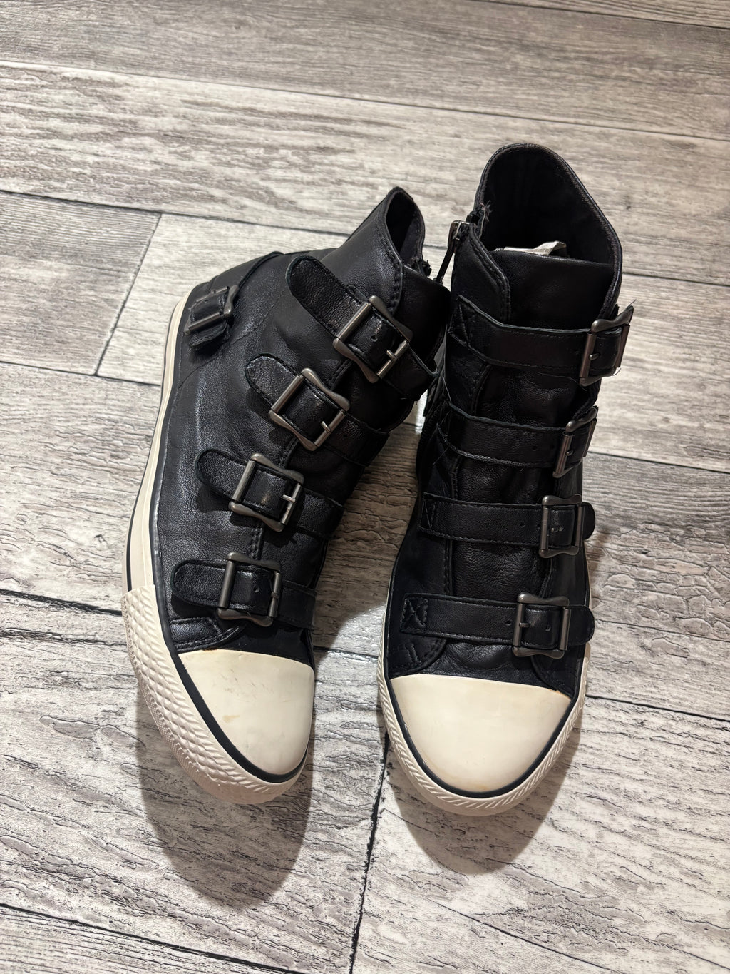 Ash Buckled High Top Sneakers