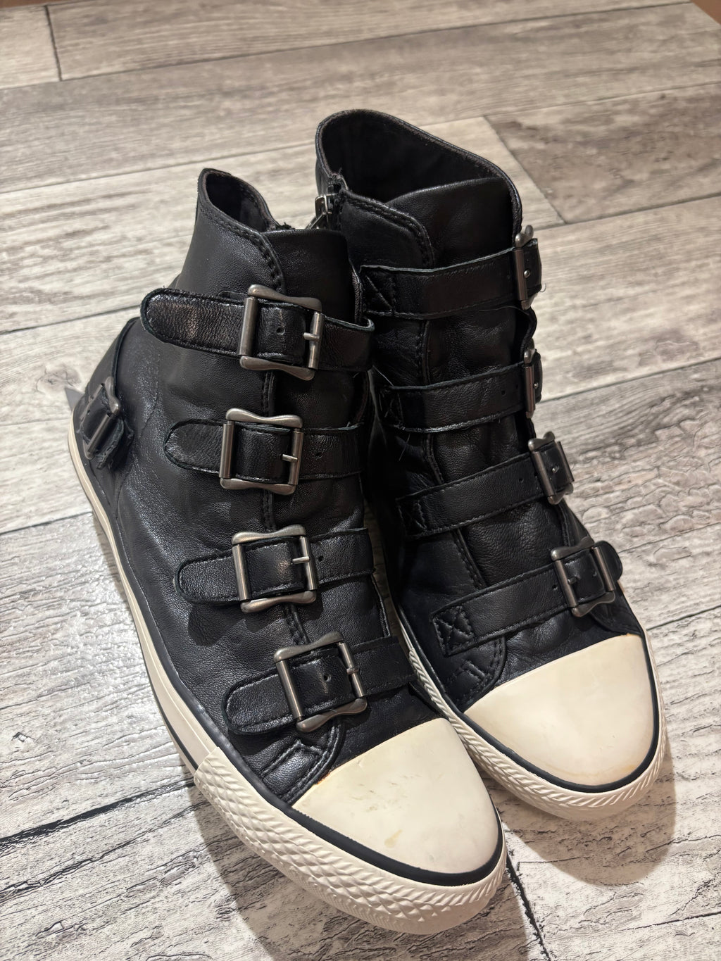 Ash Buckled High Top Sneakers
