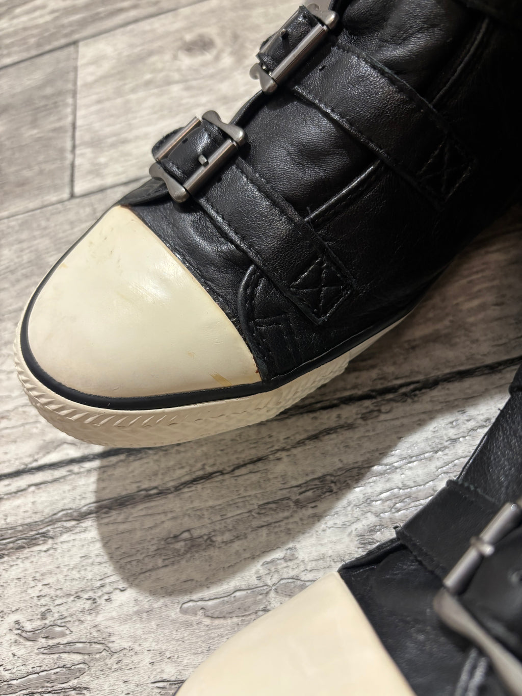Ash Buckled High Top Sneakers