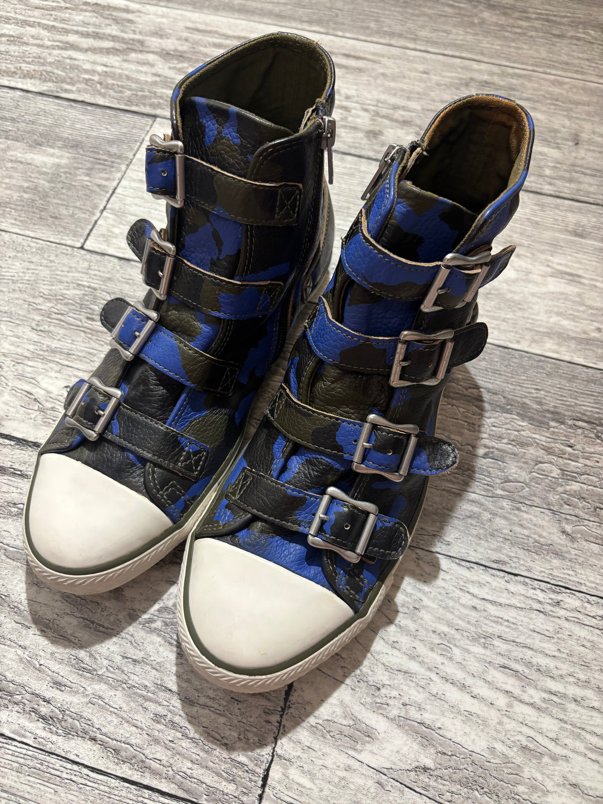 Ash Buckled High Top Sneakers