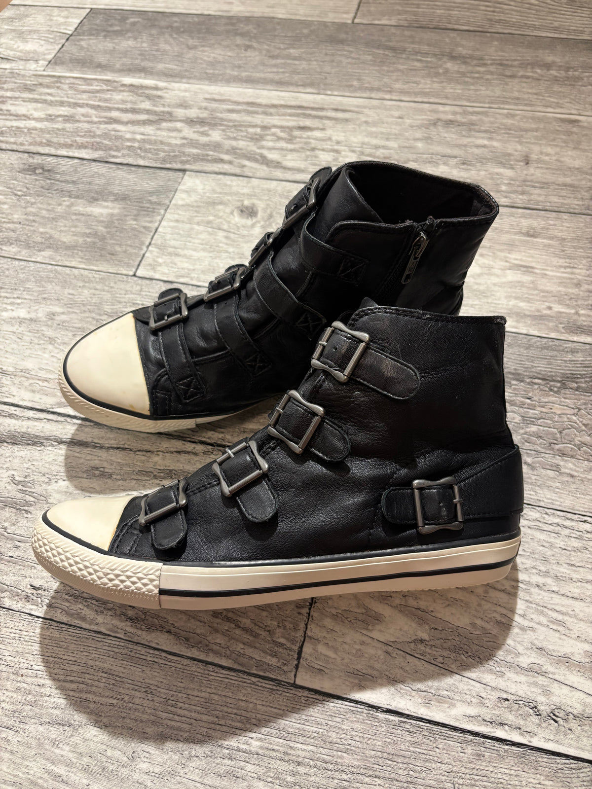 Ash Buckled High Top Sneakers