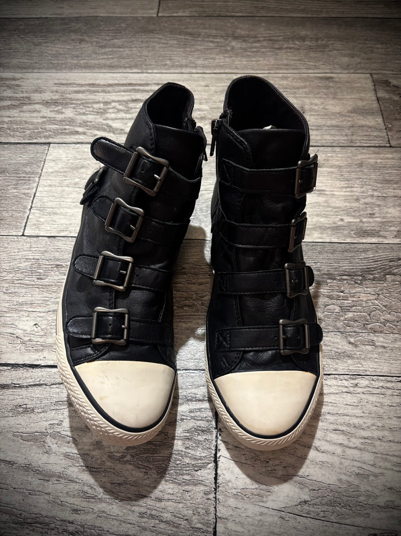 Ash Buckled High Top Sneakers