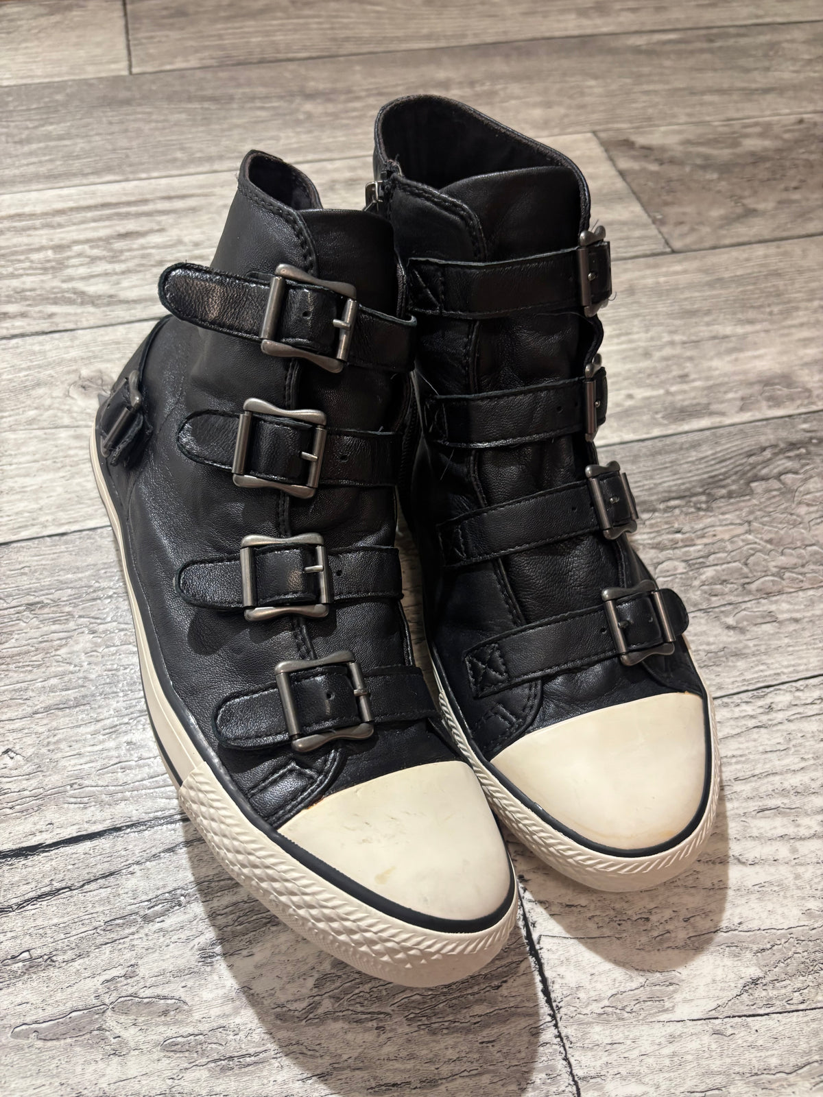Ash Buckled High Top Sneakers